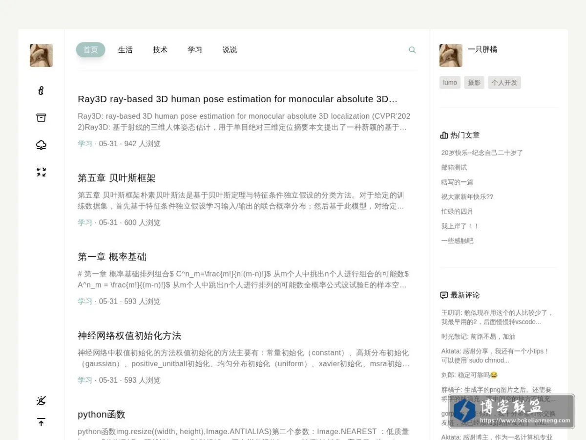 一只胖橘 的网站快照