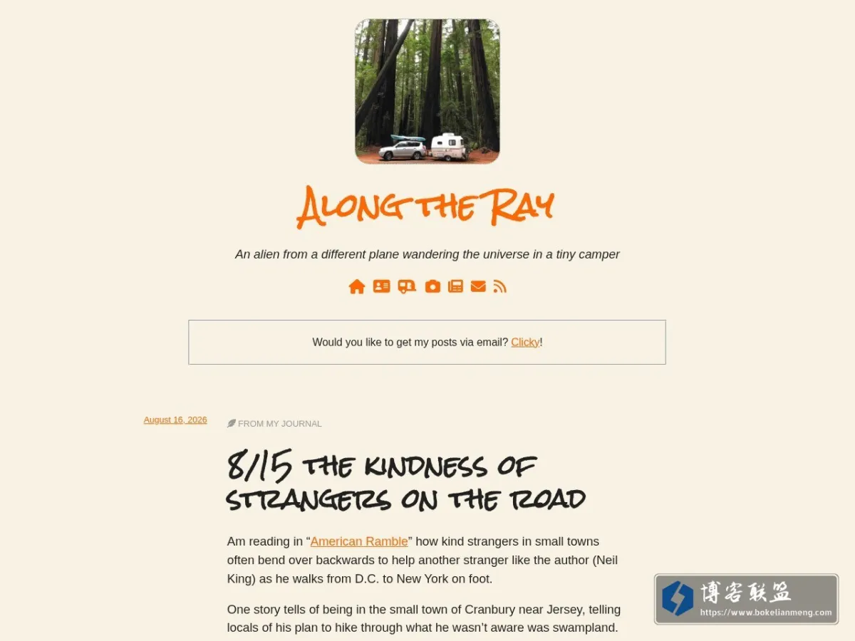 Along the Ray 的网站快照