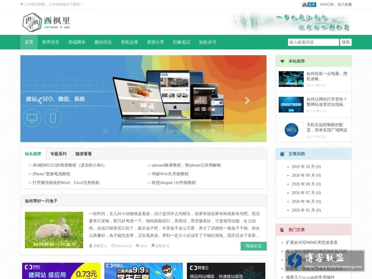 西枫里 - 编程技术学习 的网站快照
