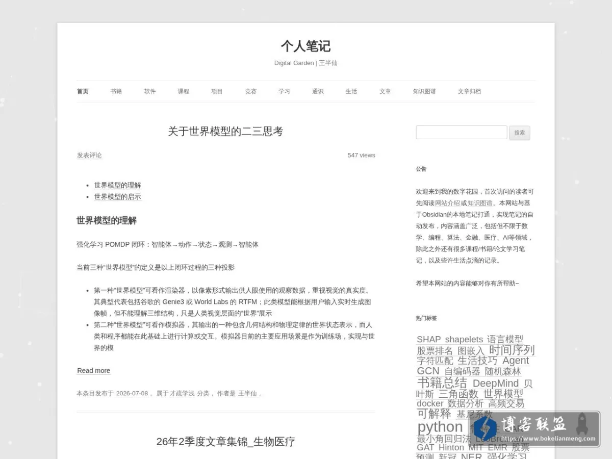 王半仙的学习分享 的网站快照