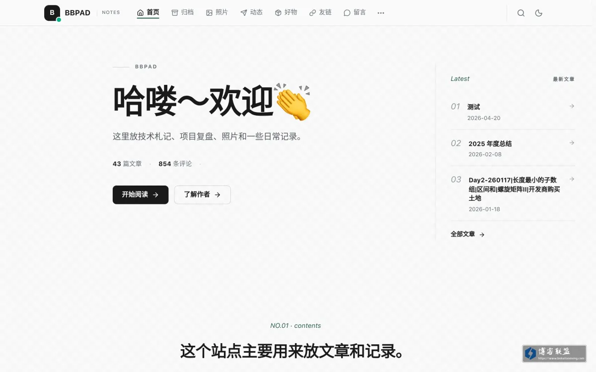BBPAD 的网站快照