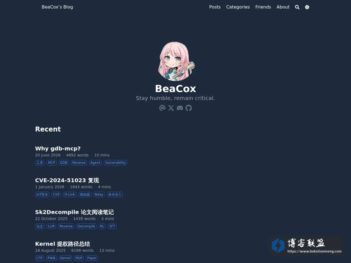 BeaCox's Blog 的网站快照
