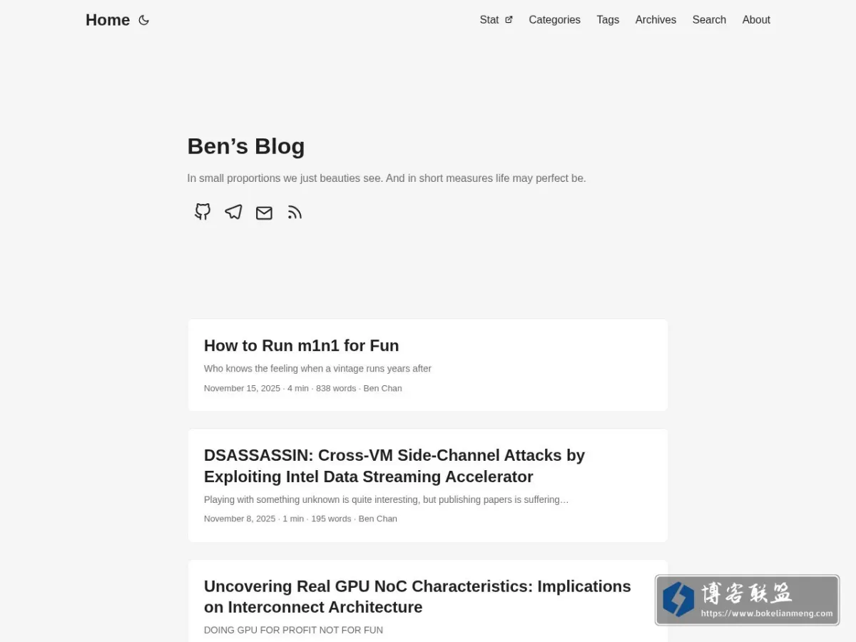 Ben'sBlog 的网站快照