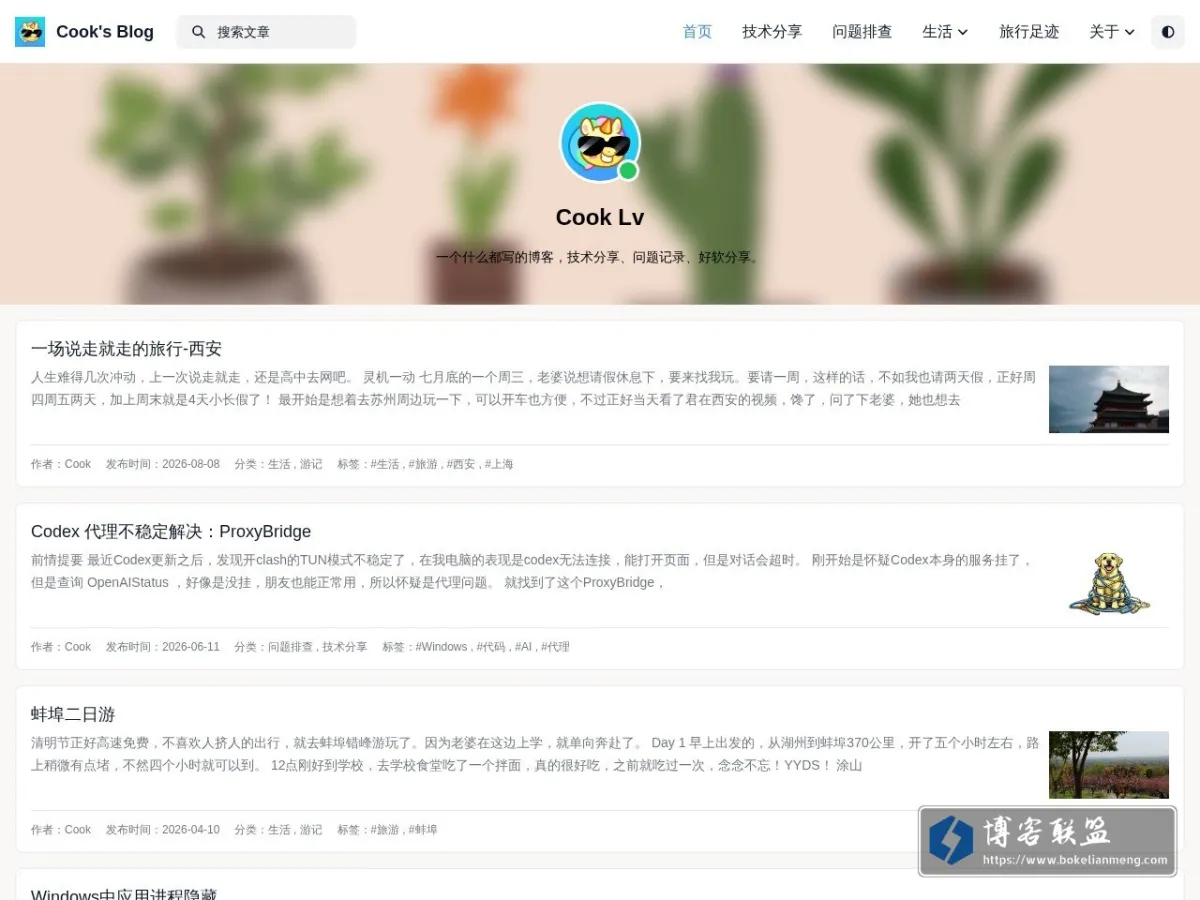 Cook's Blog 的网站快照