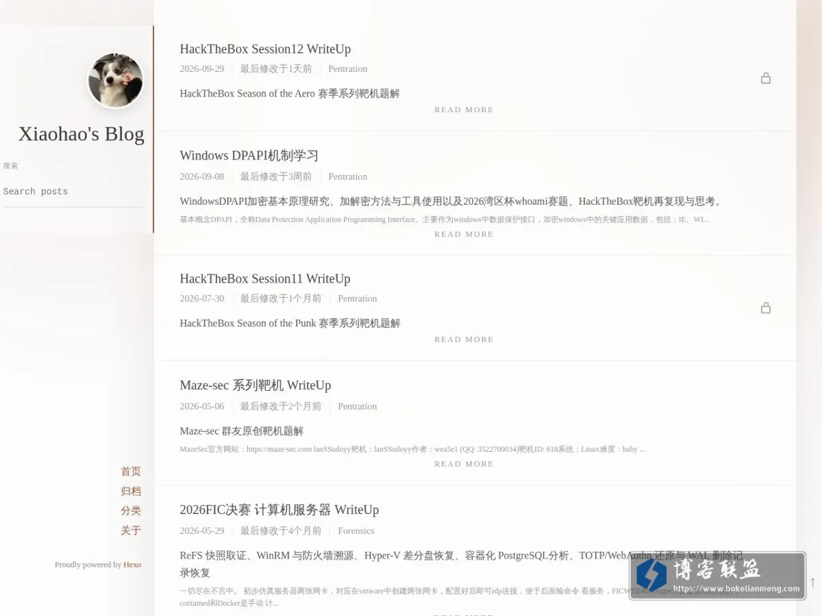 Xiaohao's Blog 的网站快照