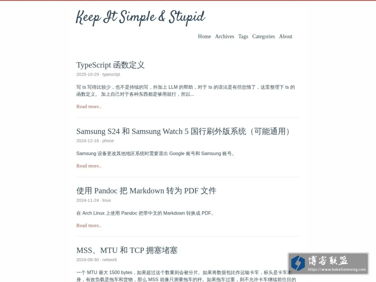 Keep It Simple & Stupid 的网站快照