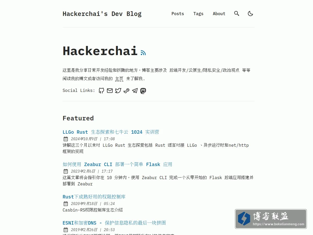 Hackerchai's Dev Blog 的网站快照