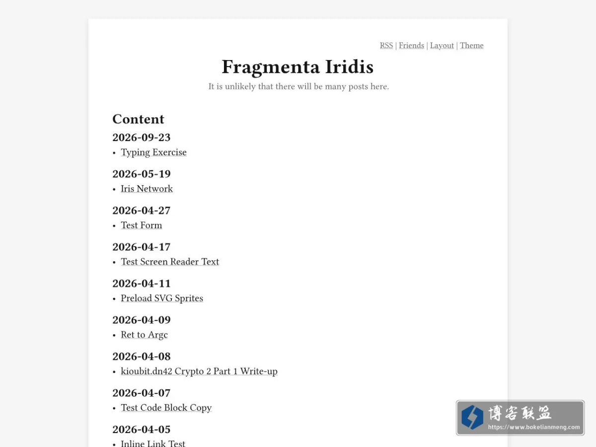 Fragmenta Iridis 的网站快照
