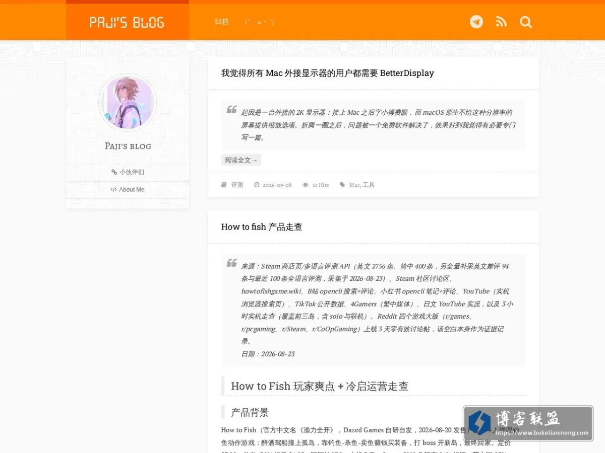 Paji's blog 的网站快照