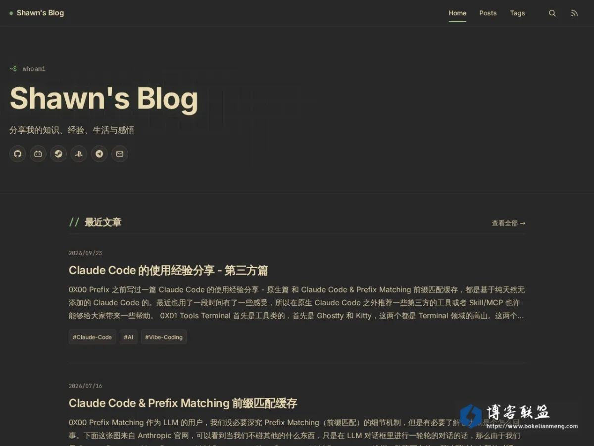 Shawn's Blog 的网站快照