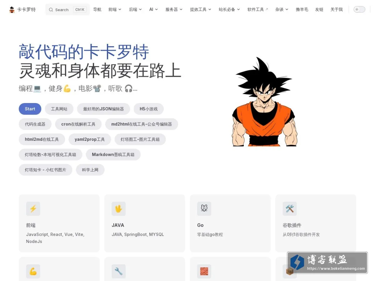 敲代码的卡卡罗特 的网站快照