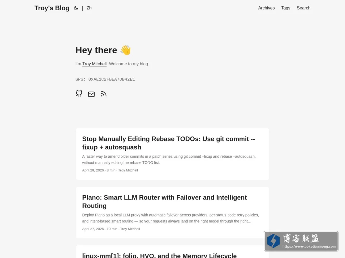 Troy's Blog 的网站快照