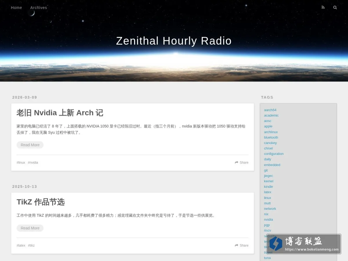 Zenithal Hourly Radio 的网站快照