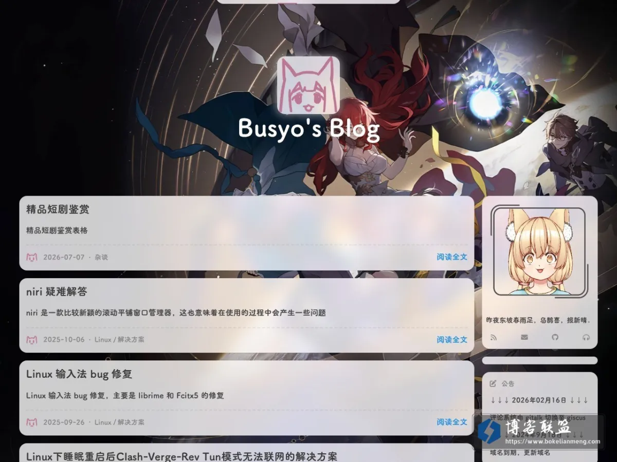 Busyo's Blog 的网站快照