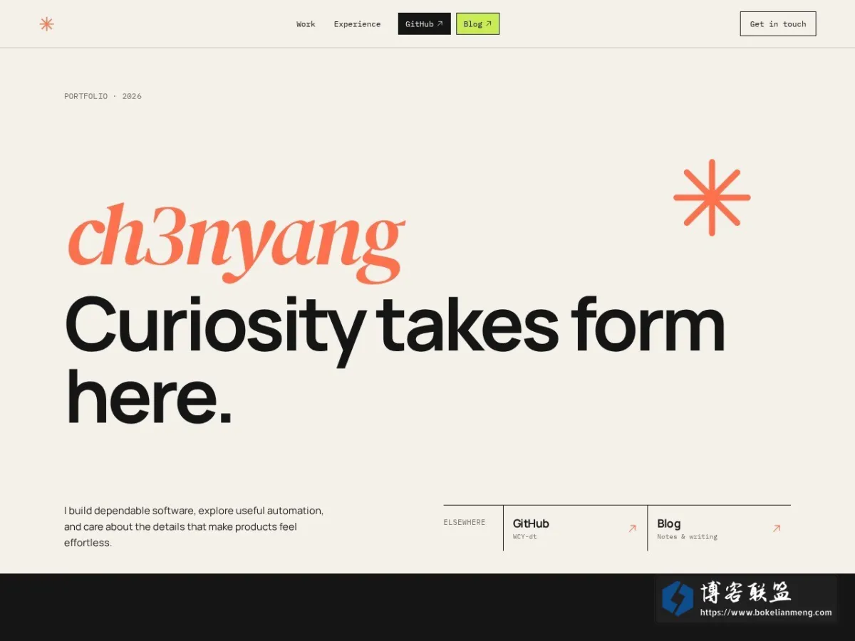 Ch3nyang's Portfolio 的网站快照