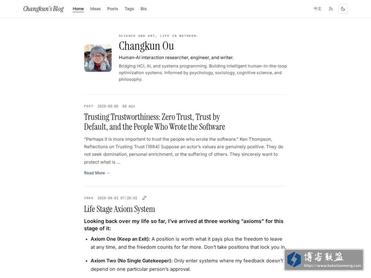 Changkun's Blog 的网站快照