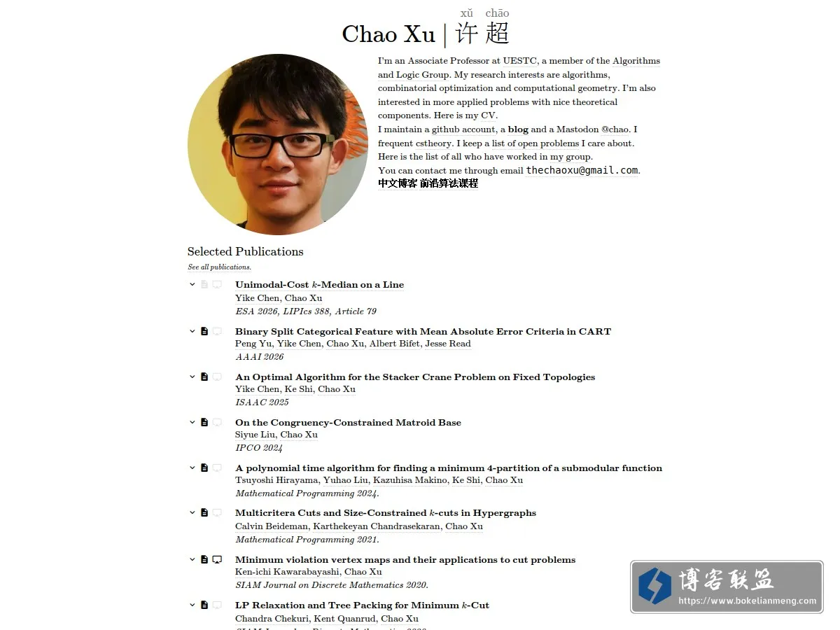 Chao Xu 的网站快照