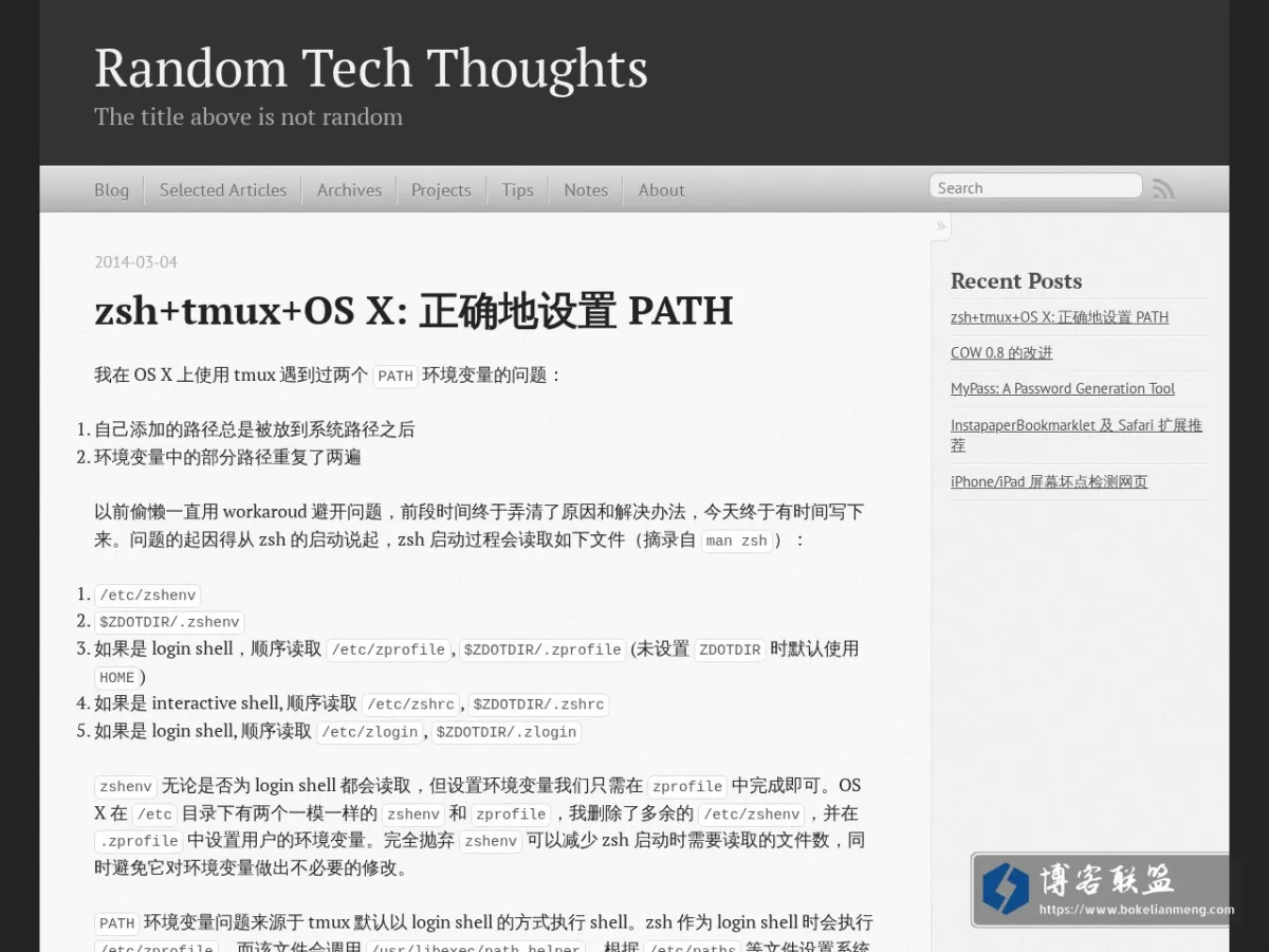 Random Tech Thoughts 的网站快照
