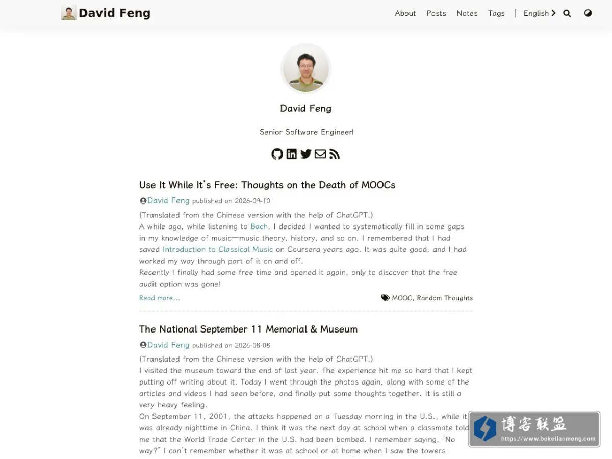 David Feng 的网站快照