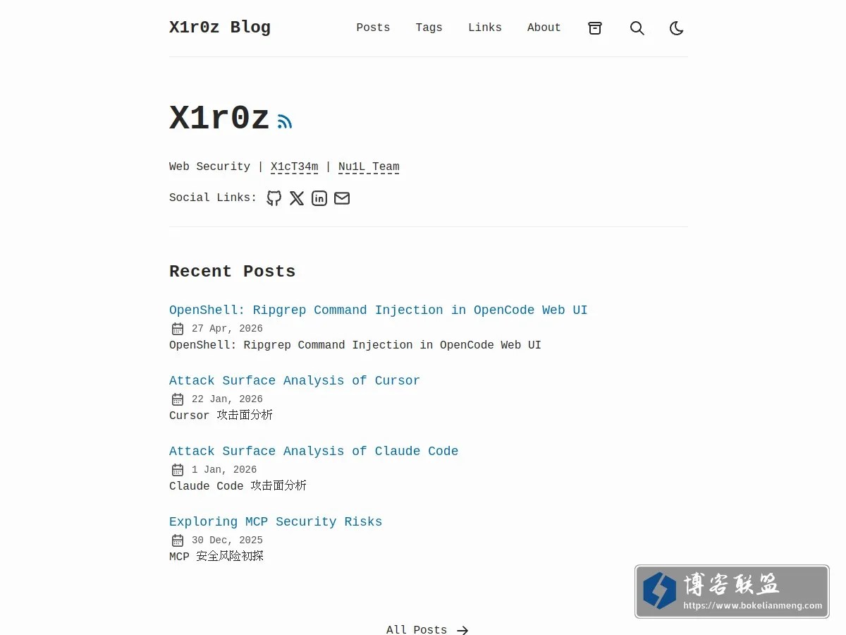 X1r0z Blog 的网站快照