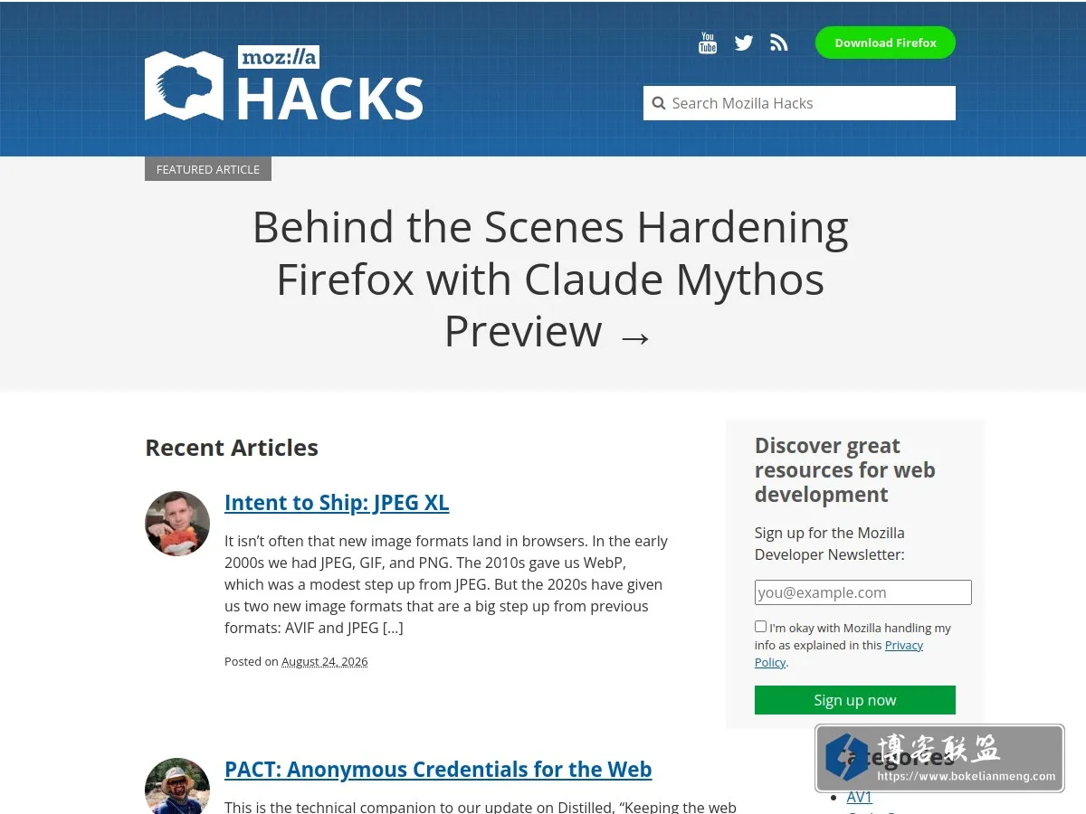 Home - Mozilla Hacks - the Web developer blog 的网站快照