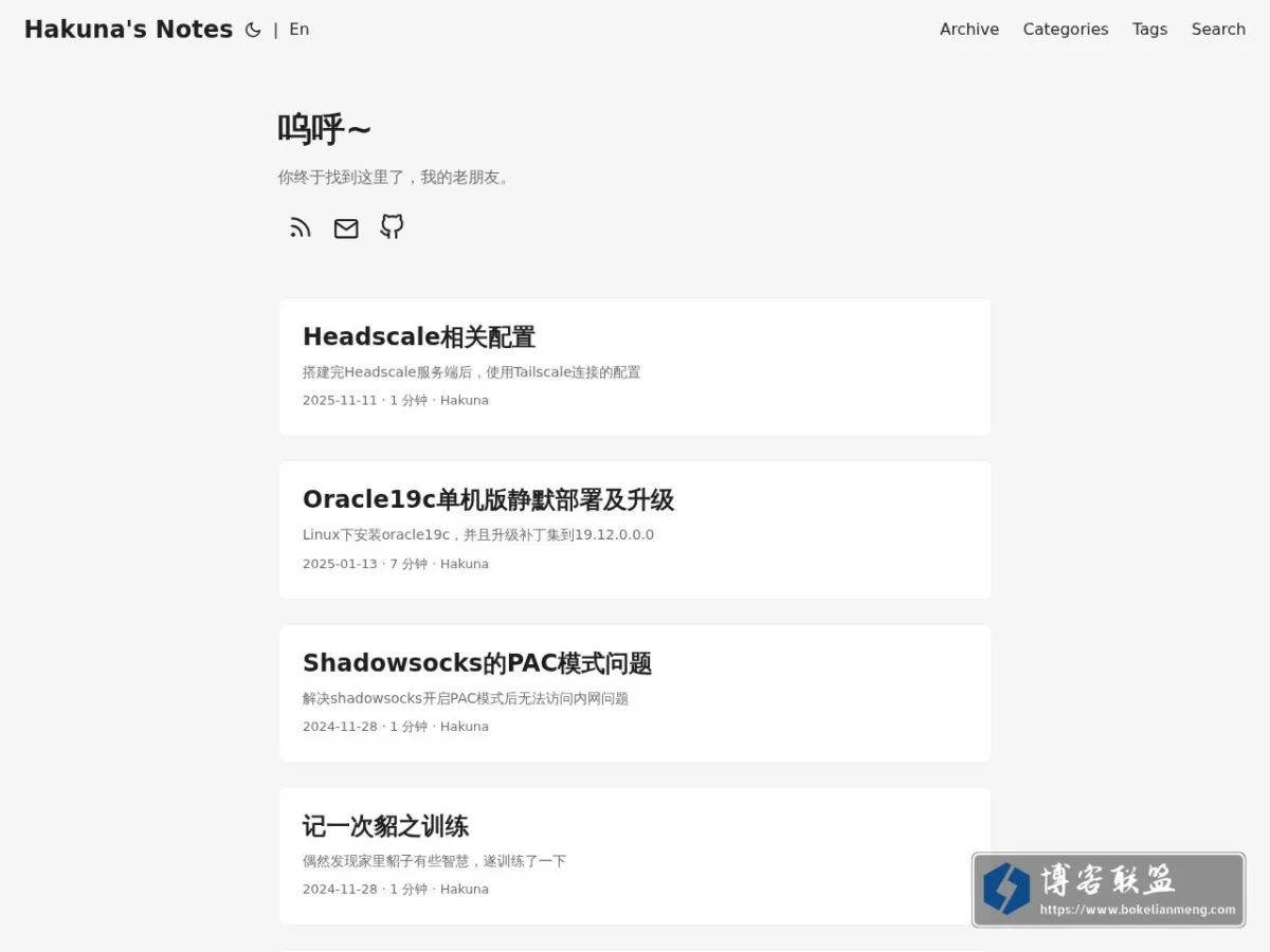 Hakuna's Notes 的网站快照
