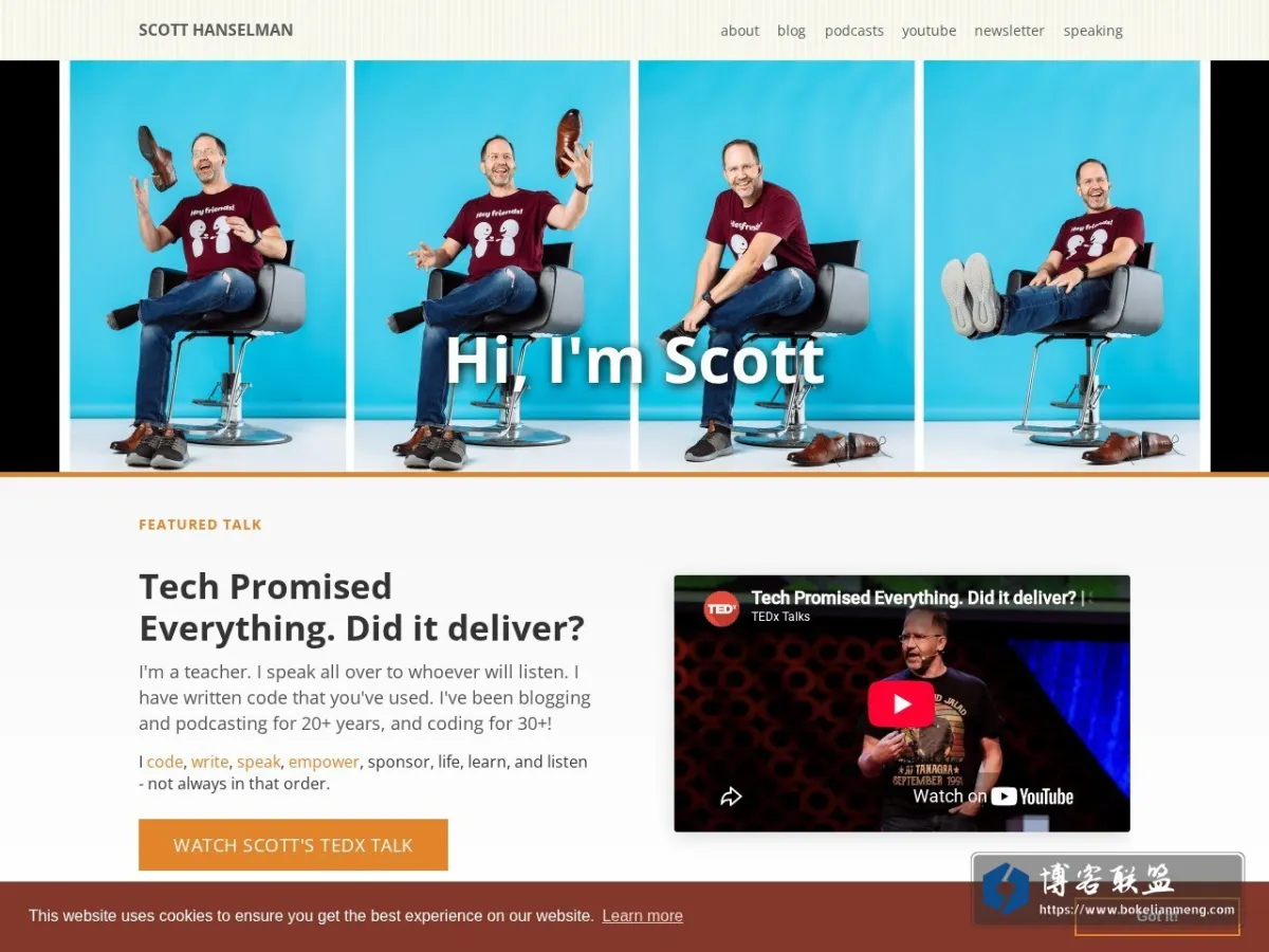 Scott Hanselman - Coder, Blogger, Teacher, Speaker, Author 的网站快照