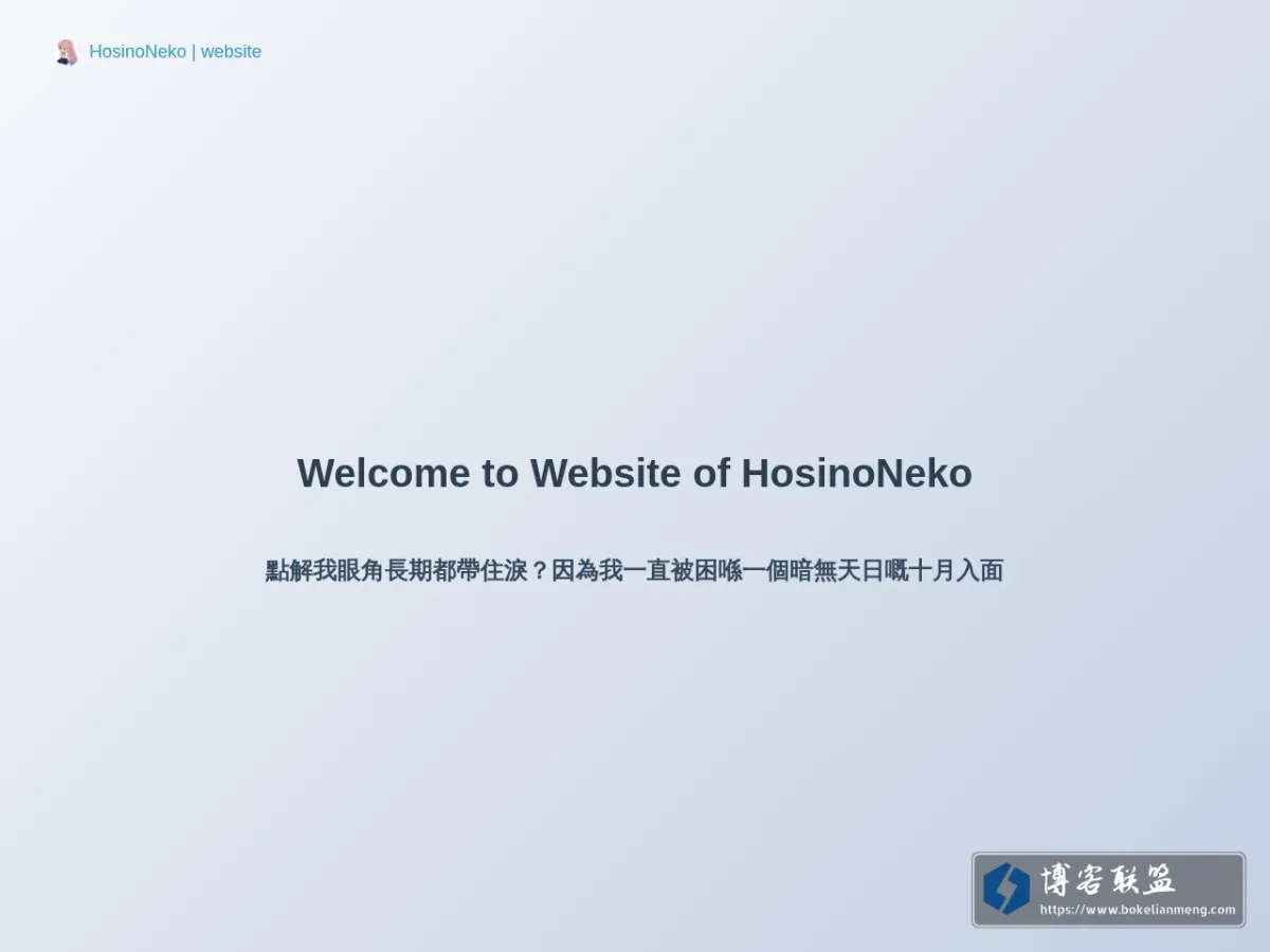 HosinoNeko's Blog 的网站快照