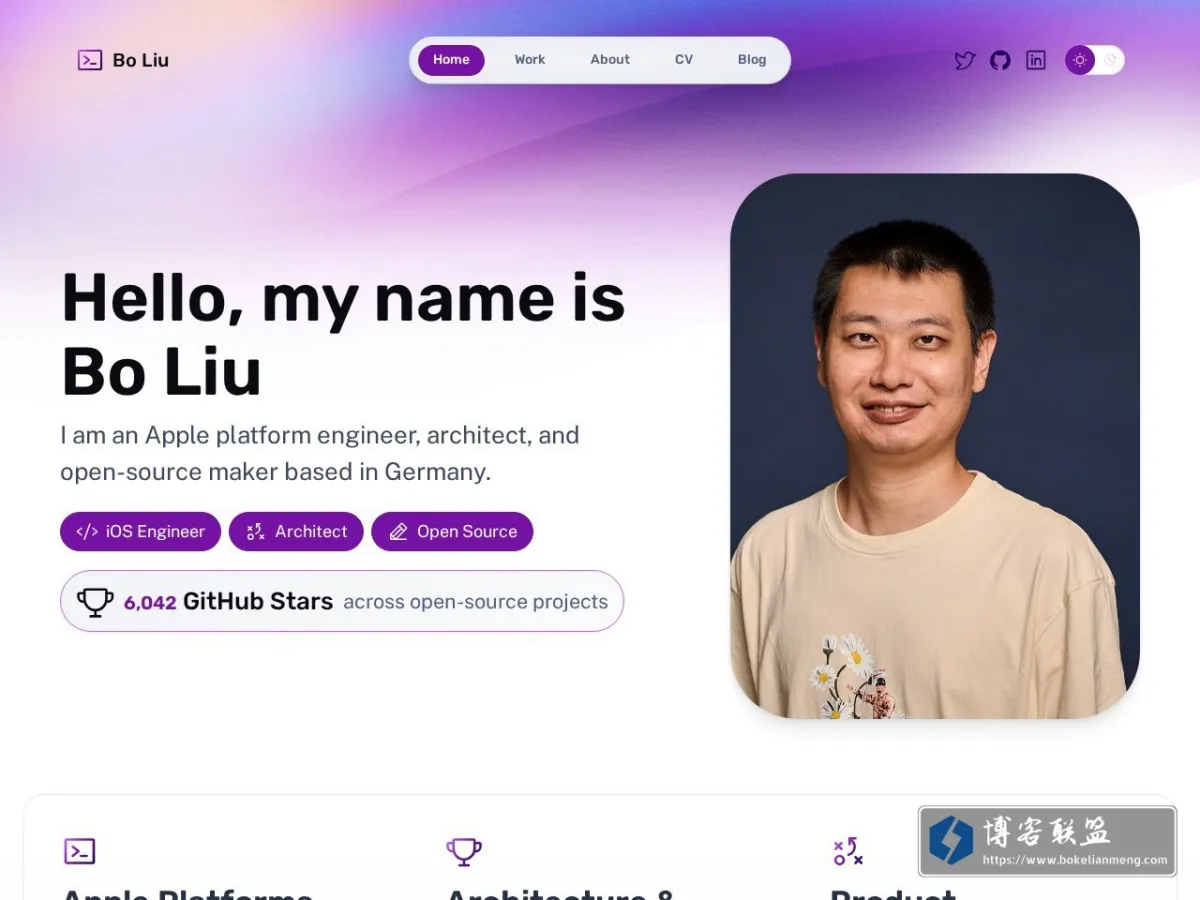 Bo Liu — Apple Platform Engineer 的网站快照
