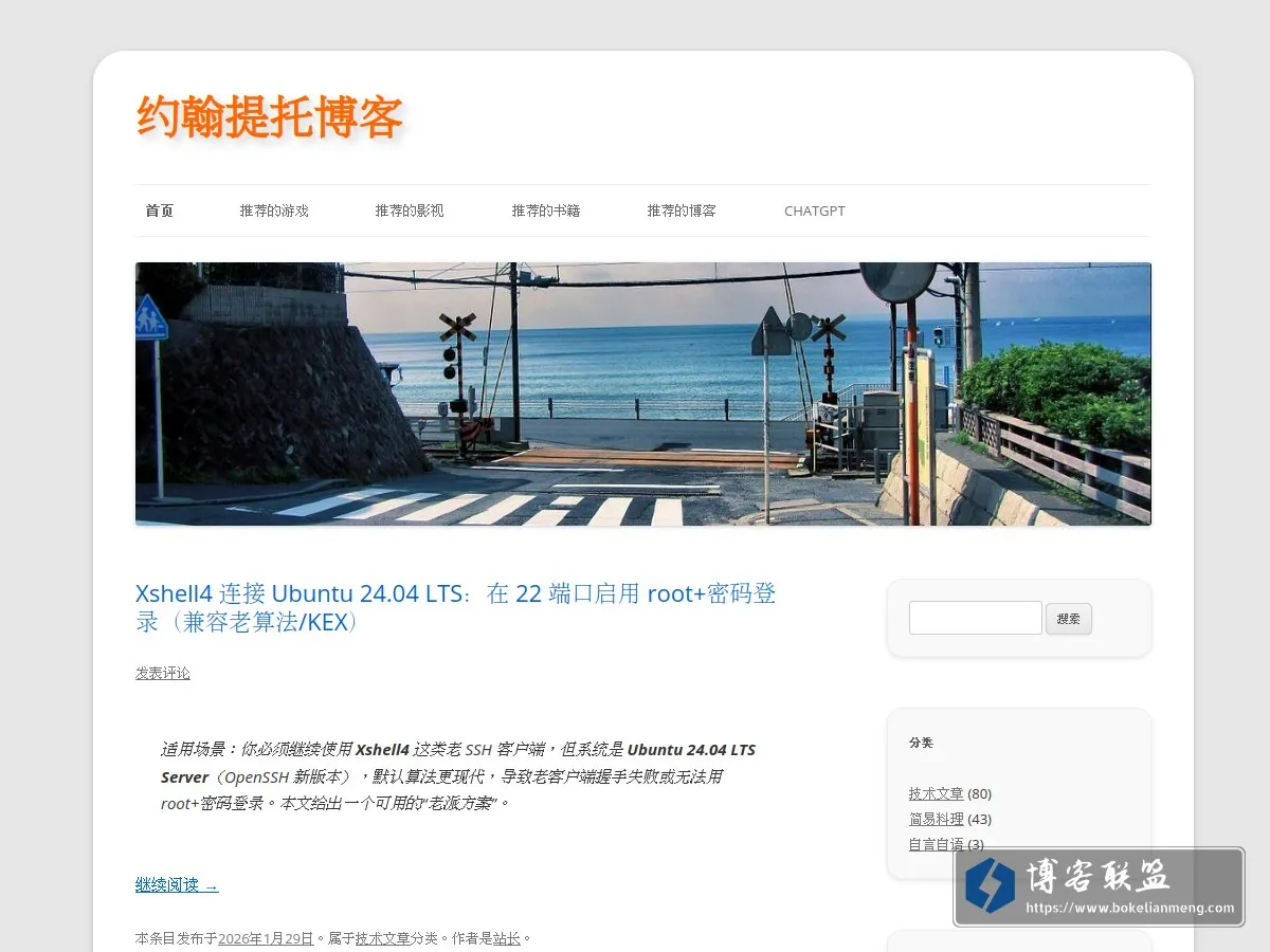 约翰提托博客 的网站快照