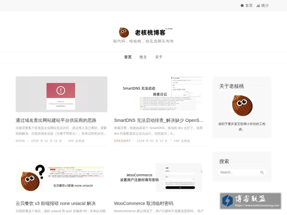 老核桃博客 的网站快照