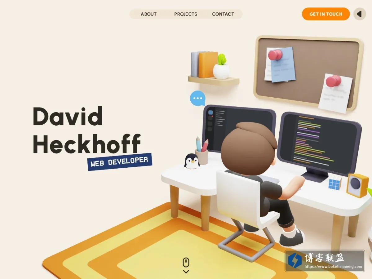 David Heckhoff - Web Developer (WebGL & Node.js) 的网站快照