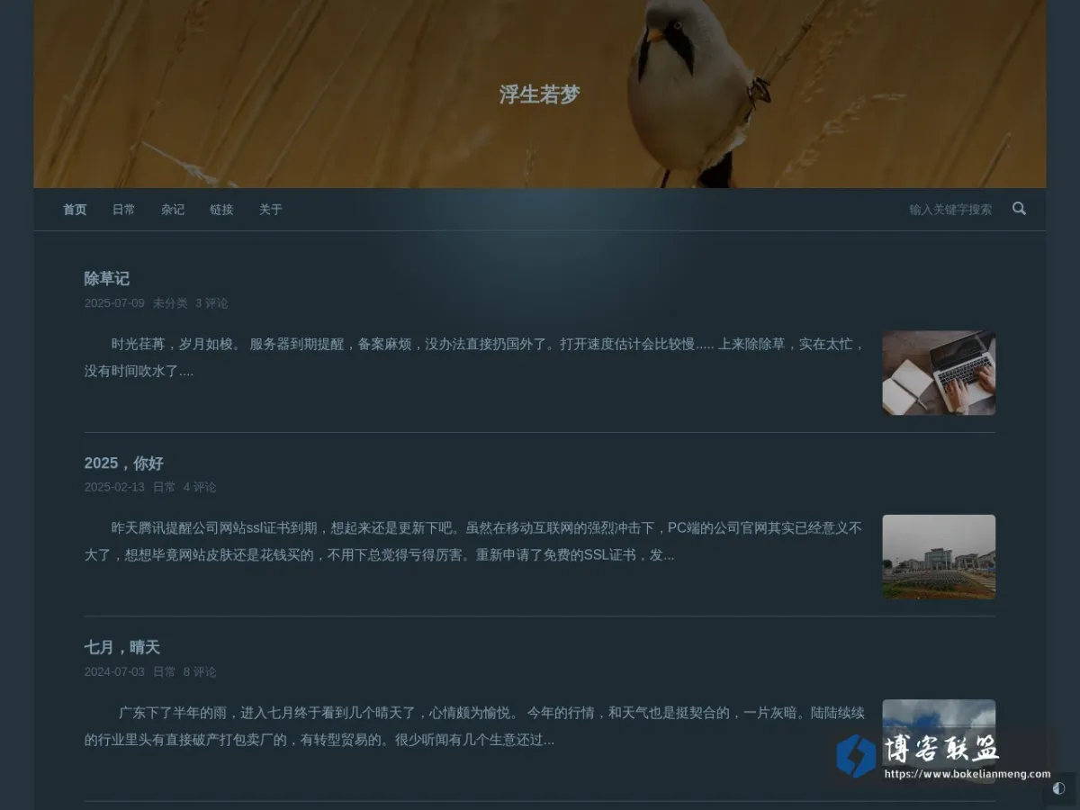 浮生若梦 - 不念过往，不畏将来... 的网站快照