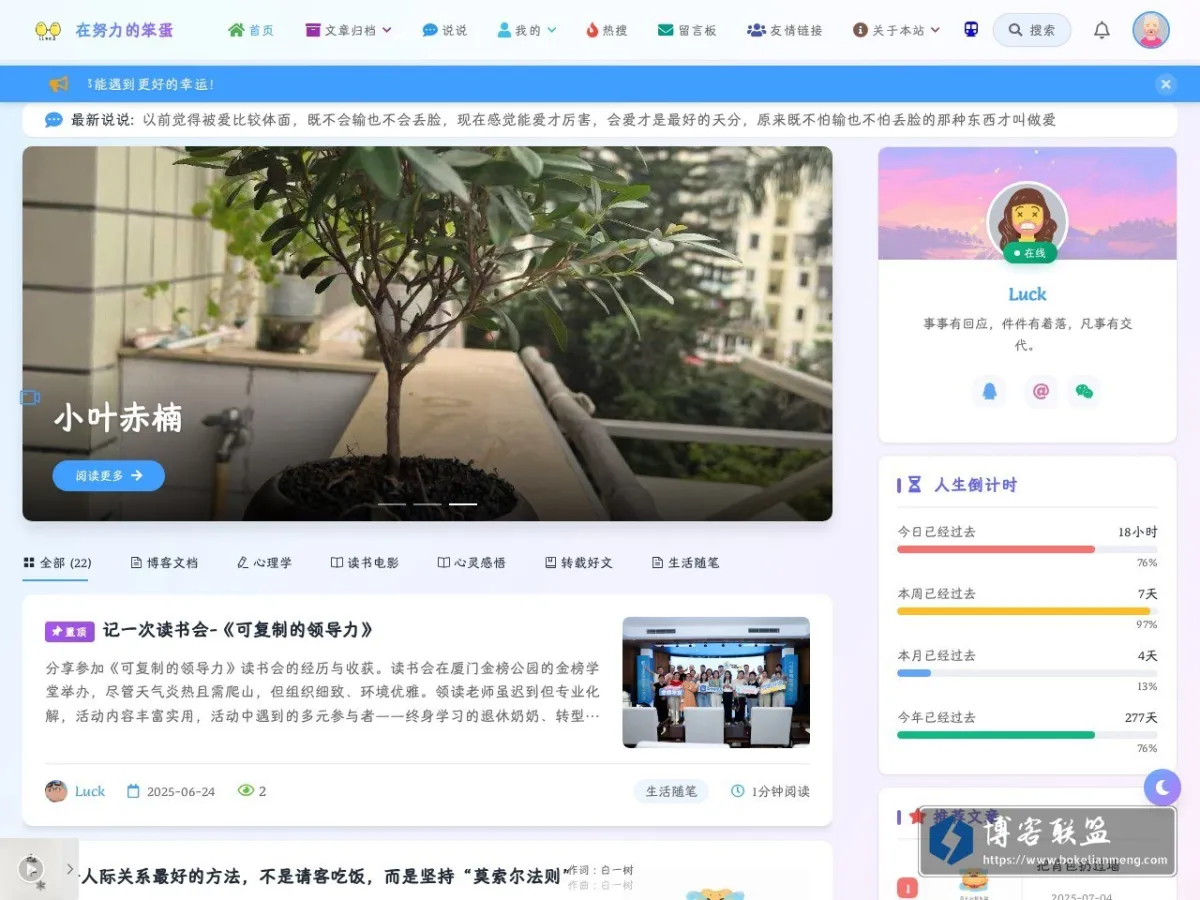 在努力的笨蛋 的网站快照
