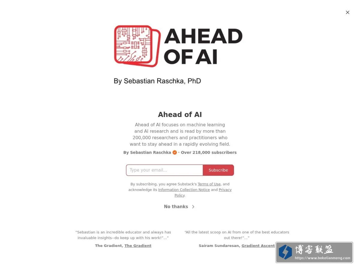 Ahead of AI | Sebastian Raschka, PhD | Substack 的网站快照