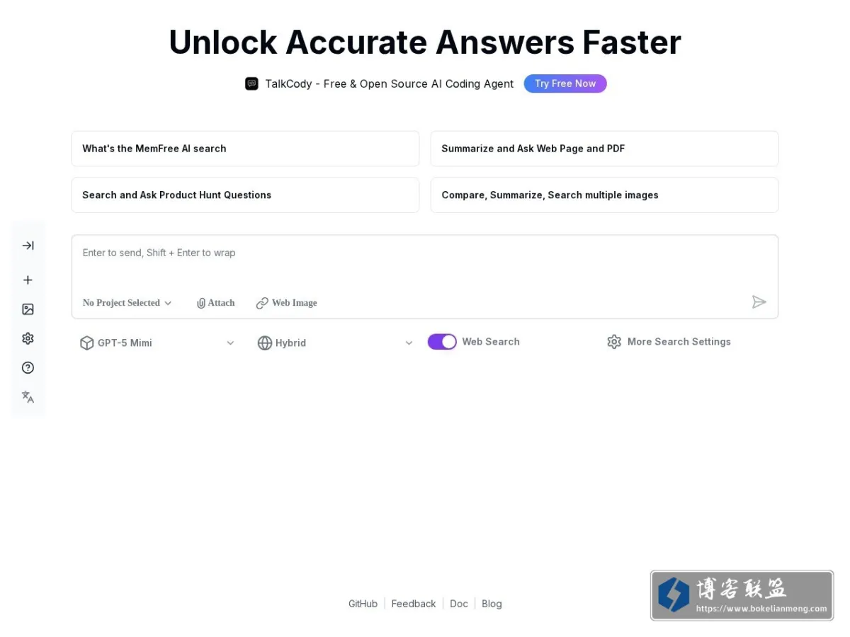 MemFree - Hybrid AI Search 的网站快照