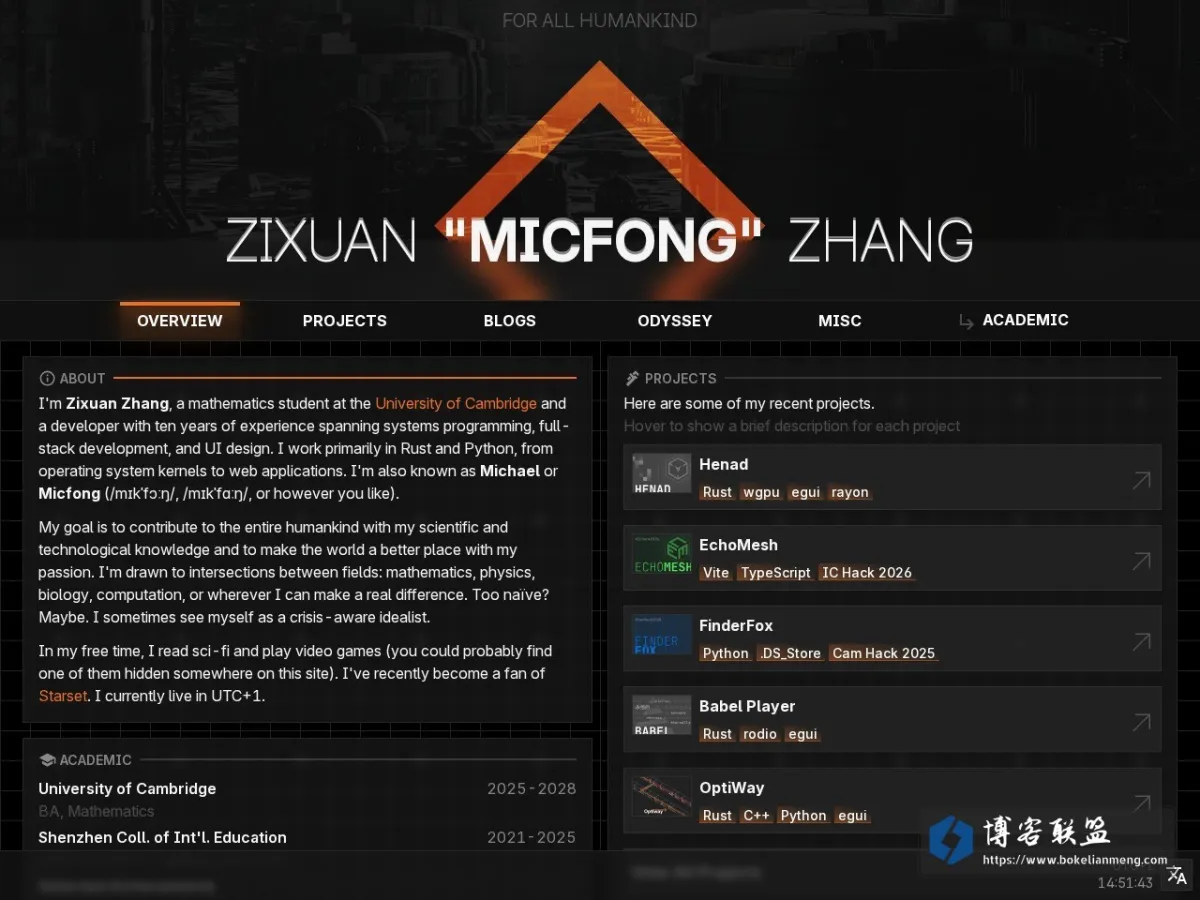Micfong's Space 的网站快照