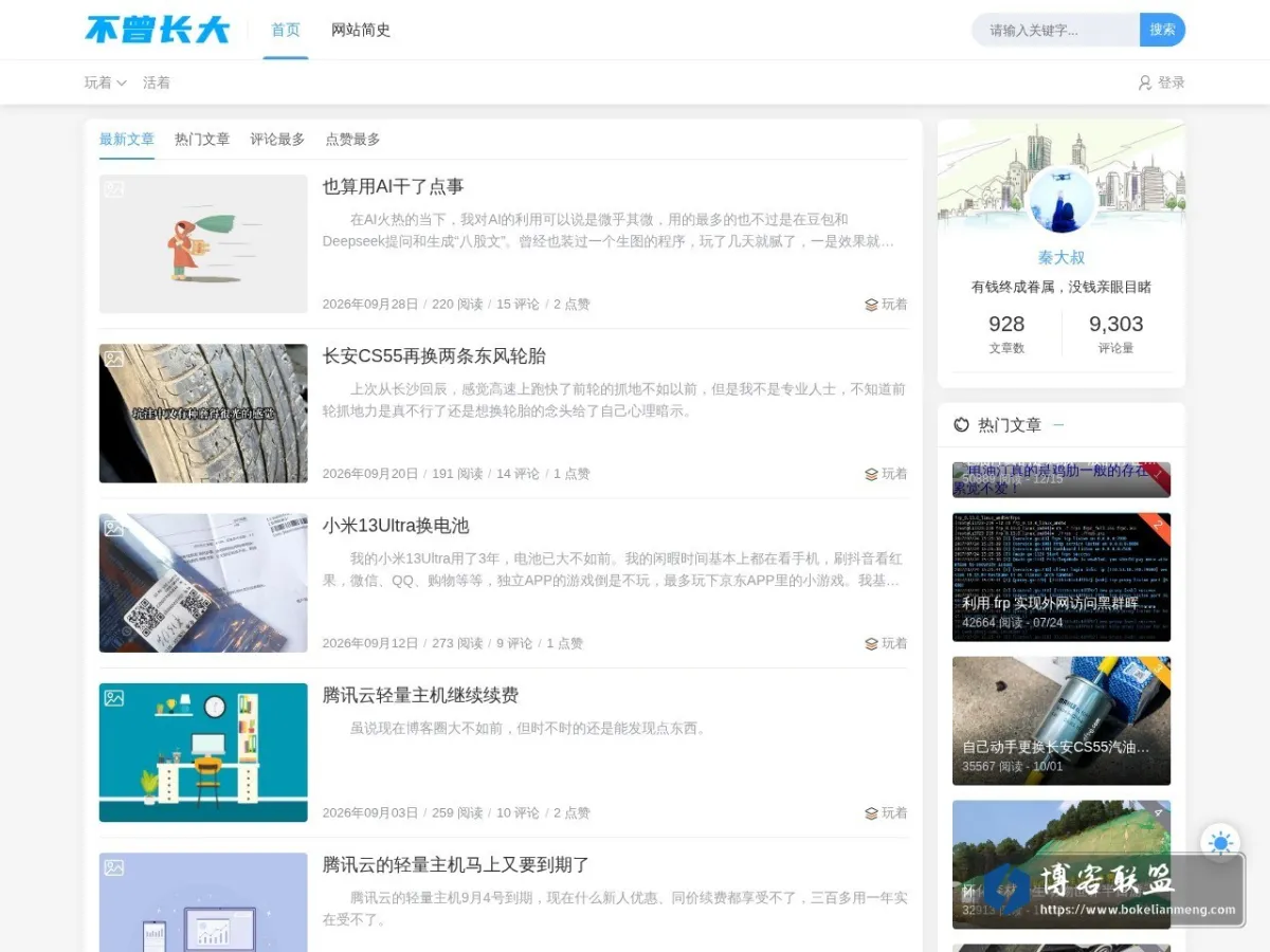 不曾长大 的网站快照