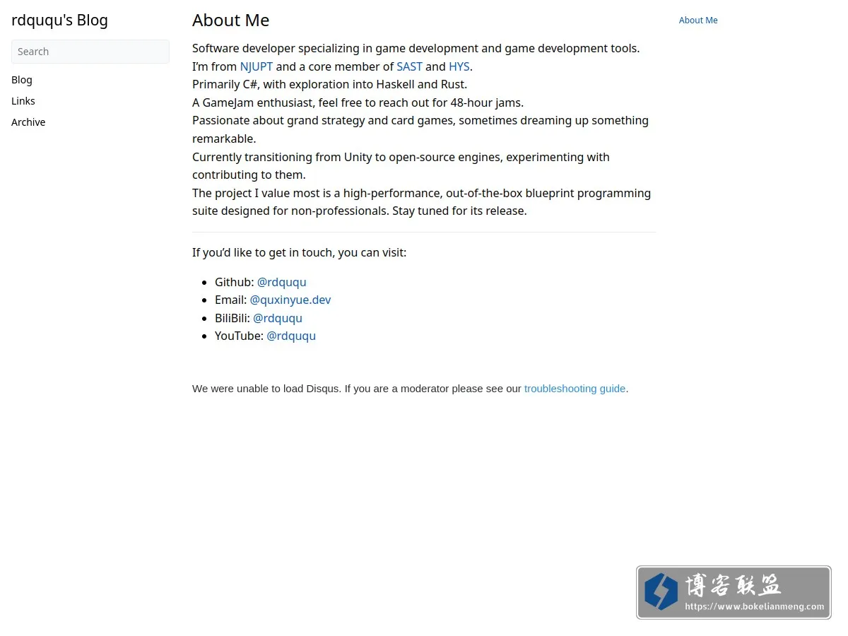 rdququ's Blog 的网站快照