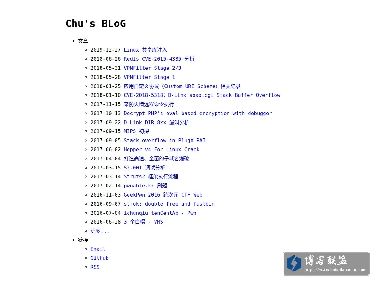 Chu's BLoG 的网站快照