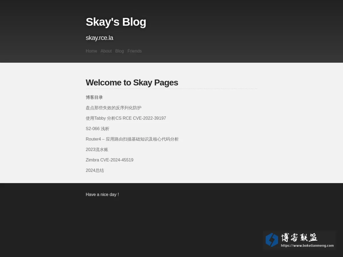 Welcome to Skay Pages | Skay’s Blog 的网站快照