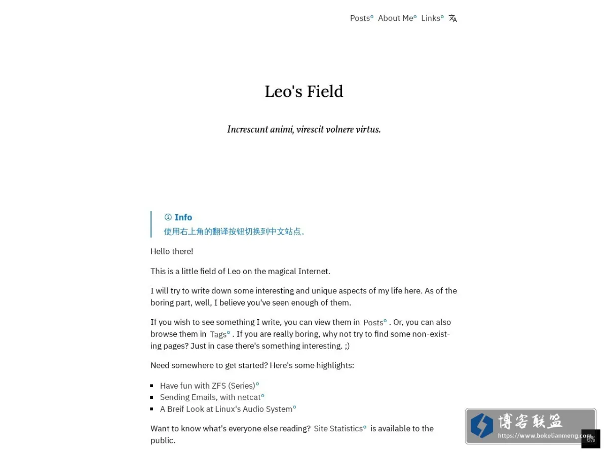Leo's Field 的网站快照