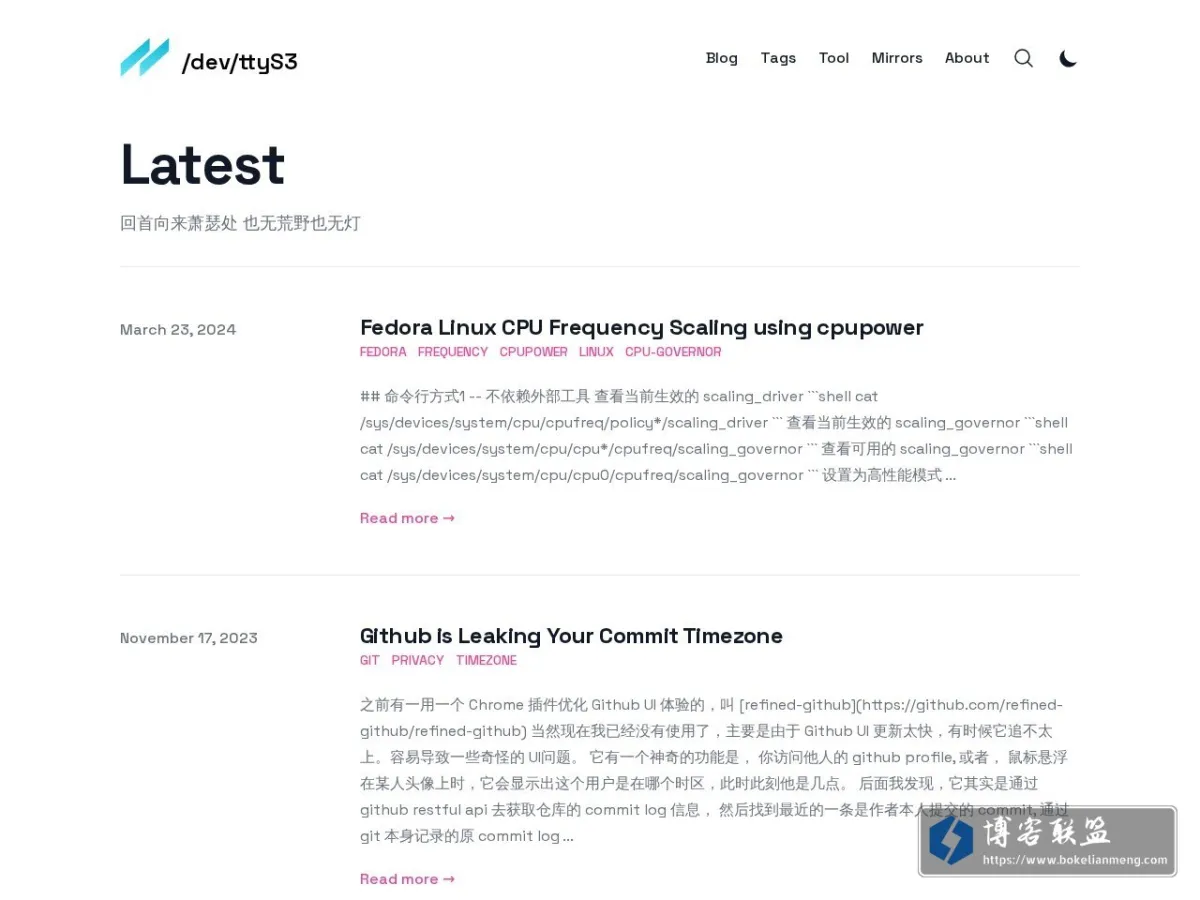 /dev/ttyS3 Blog 的网站快照