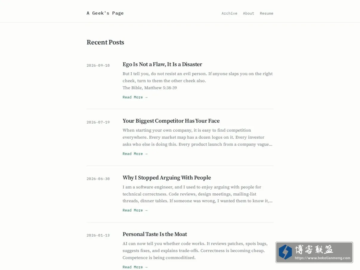 My Blog | A Geek’s Page 的网站快照