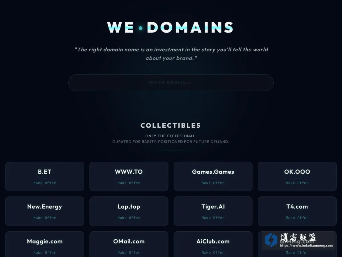 WE.DOMAINS | Defining Future Brands 的网站快照