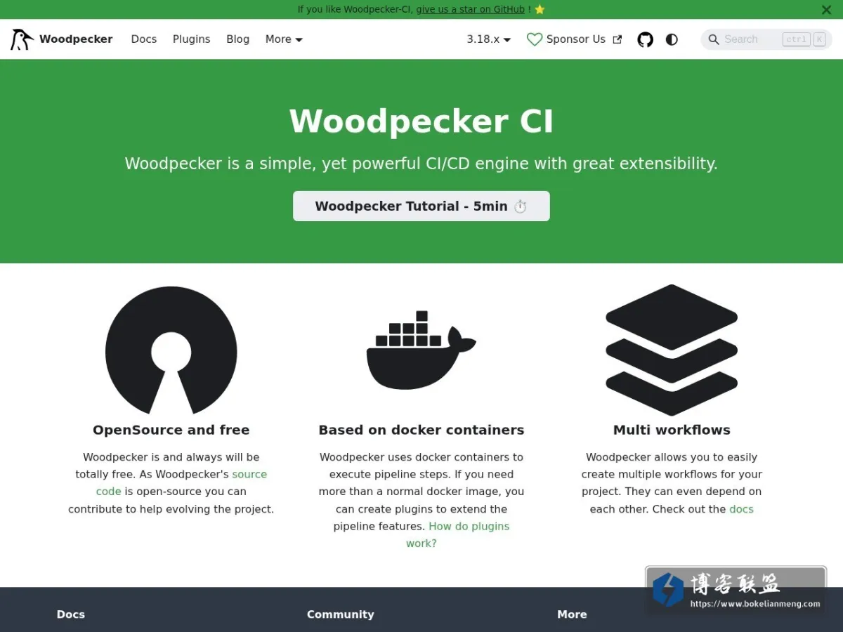 Woodpecker CI 的网站快照