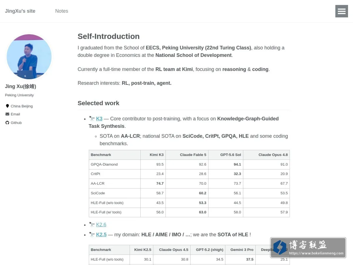 Self-Introduction - JingXu’s site 的网站快照