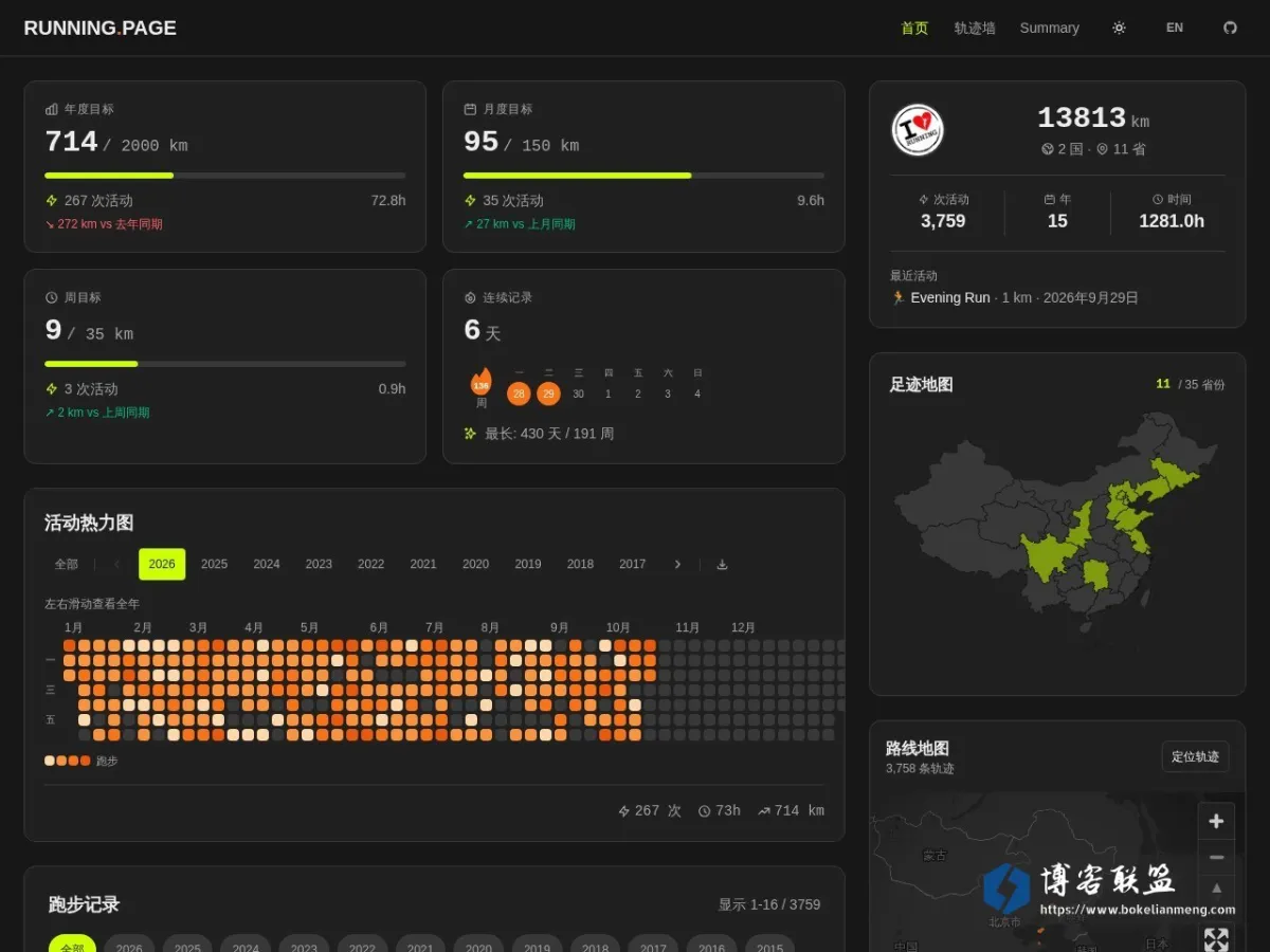 Running Page 的网站快照