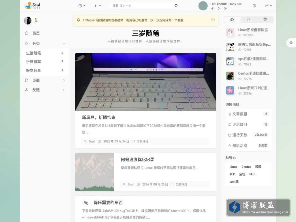 三岁随笔 的网站快照