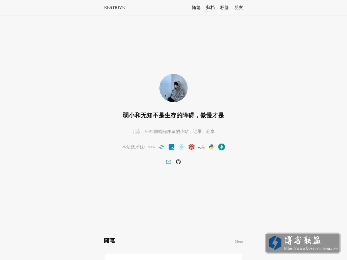 Restrive 个人网站 的网站快照